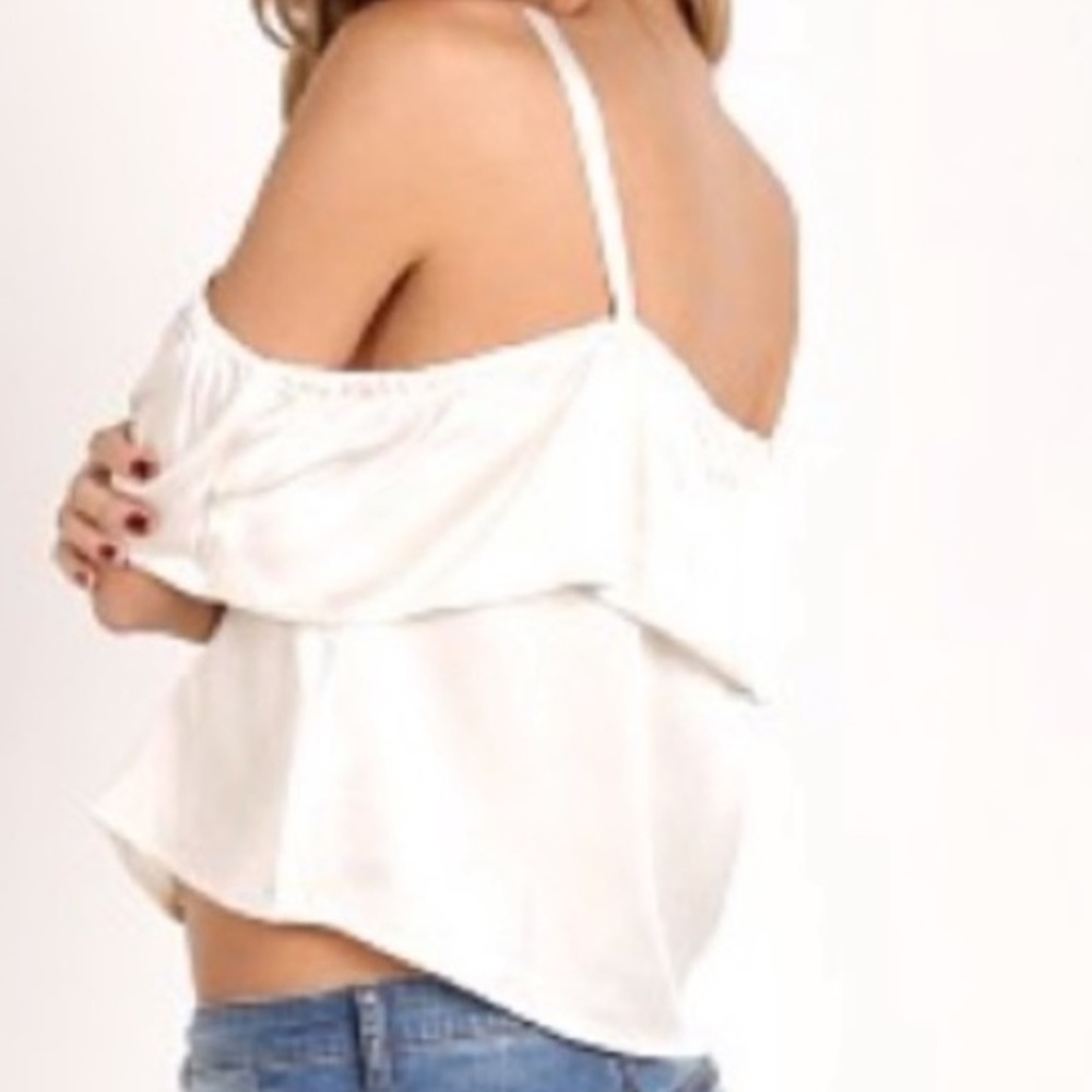 Anthropologie LaCausa New Women’s Small Satin Off The Shoulder‎ Top - Picture 8 of 9